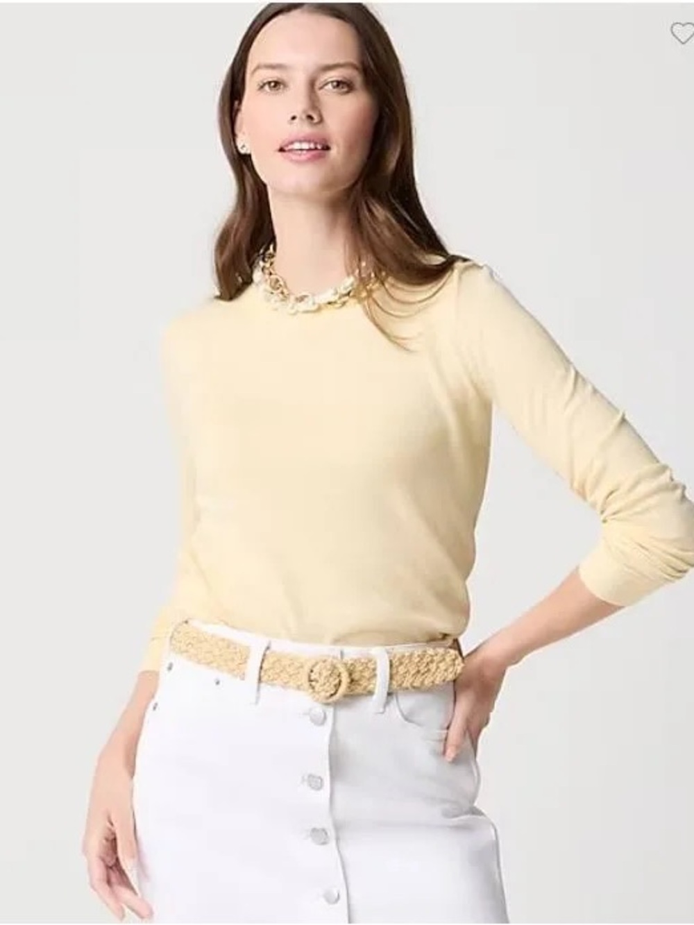 J. Crew Pale Yellow, Lightweight Teddie Sweater